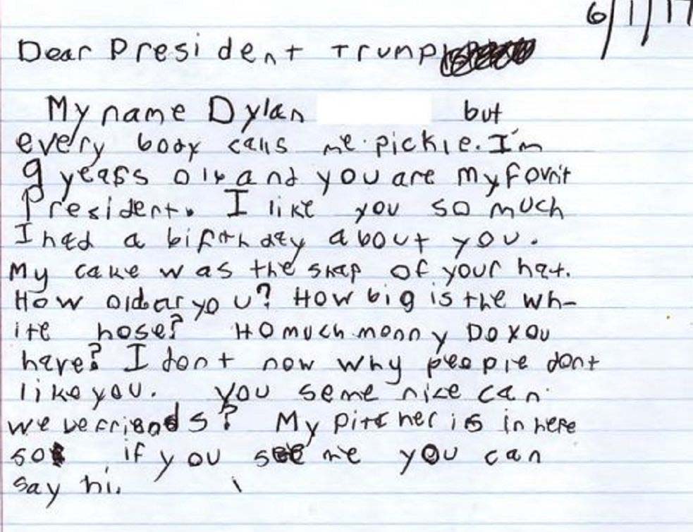 Па ово ни АЛЕК не ради: Трампу стигло писмо дечака, који просто ОБОЖАВА ПРЕДСЕДНИКА! (ФОТО)